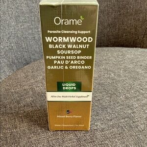 Orame Wormwood, Black Walnut, soursop, oregano plus moreGut Cleaner Liquid Drops